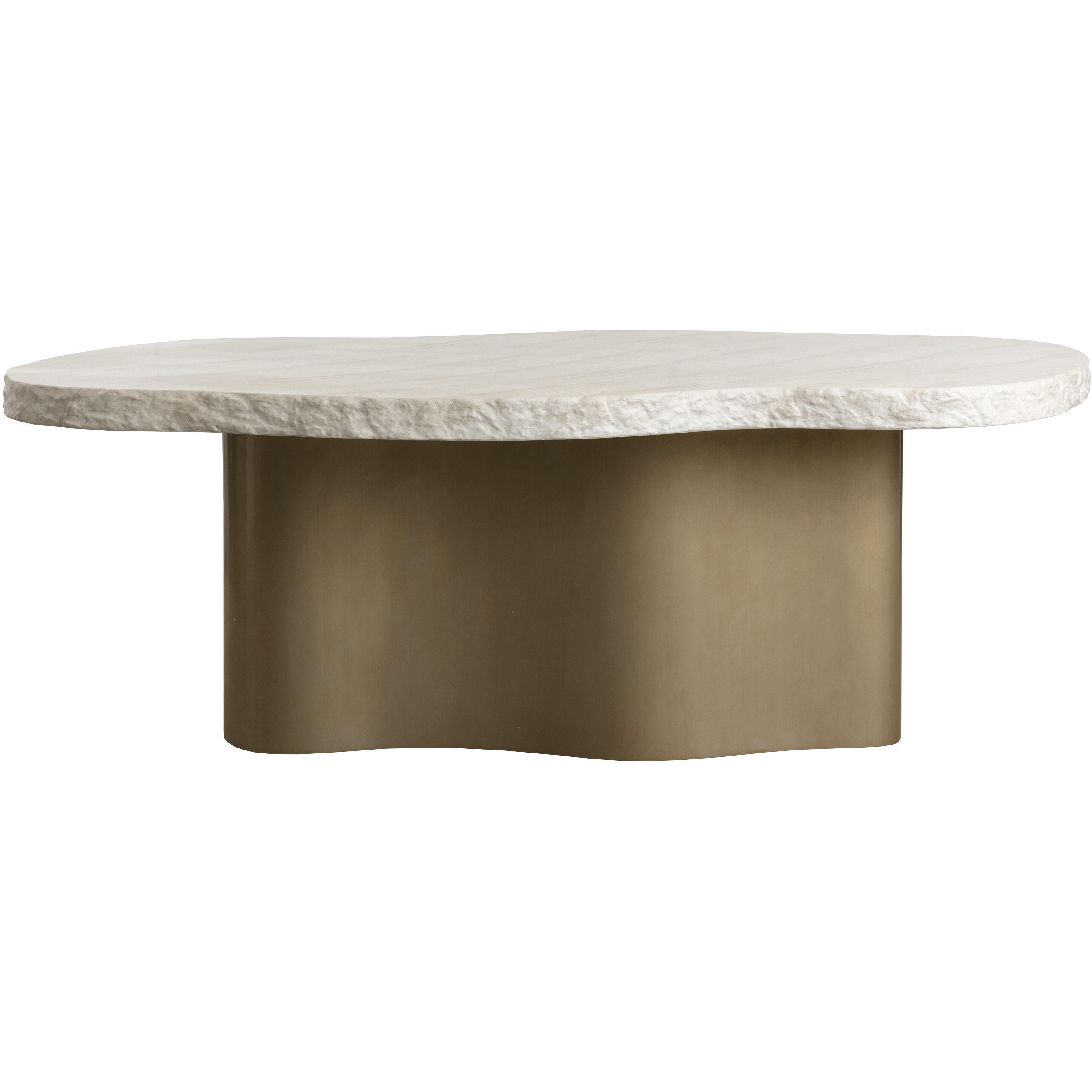 Idris 85.5 X 48 inch Antique Brass with Cream Outdoor Dining Table